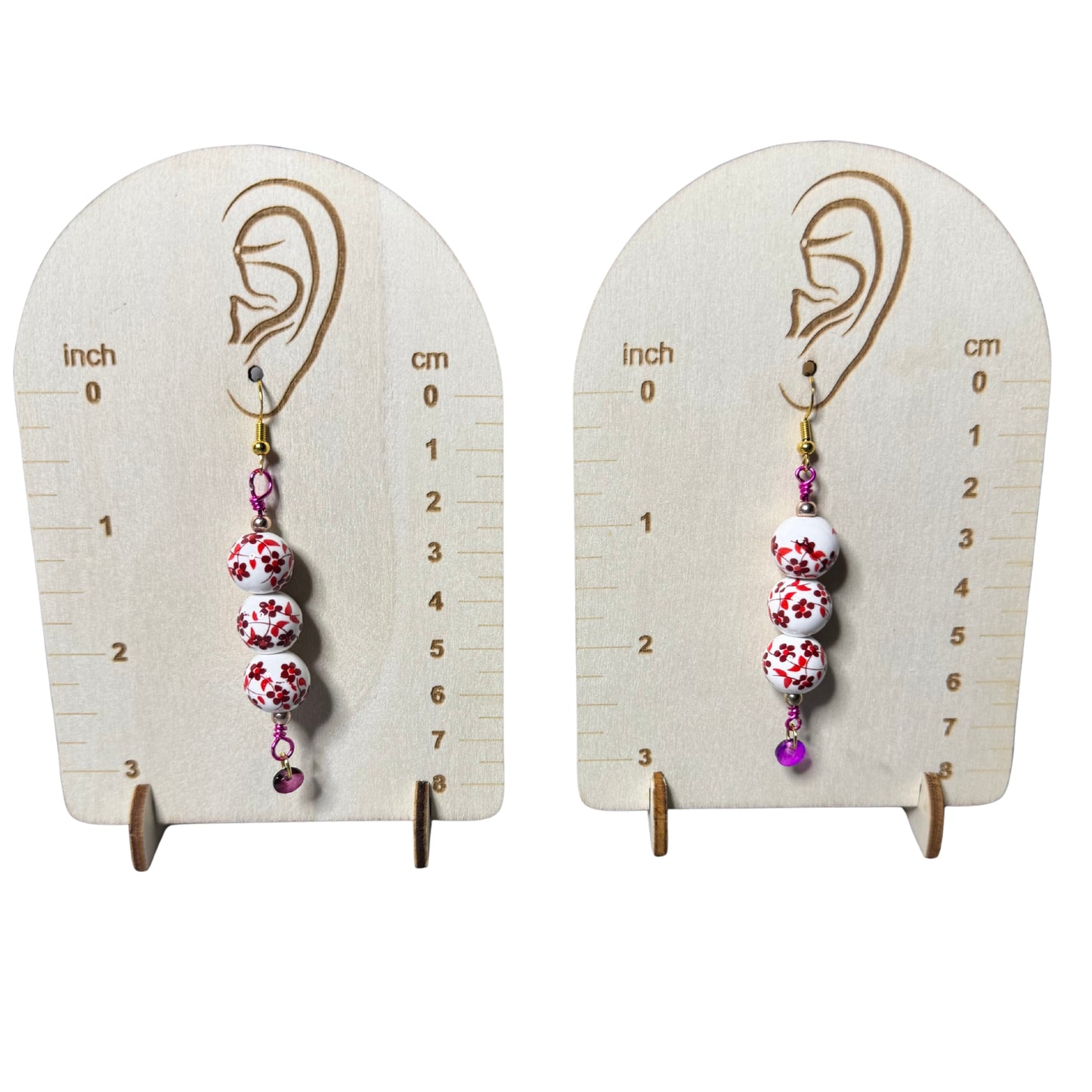 Cherry Blossom Bead Earrings | Handmade Dangle Earrings