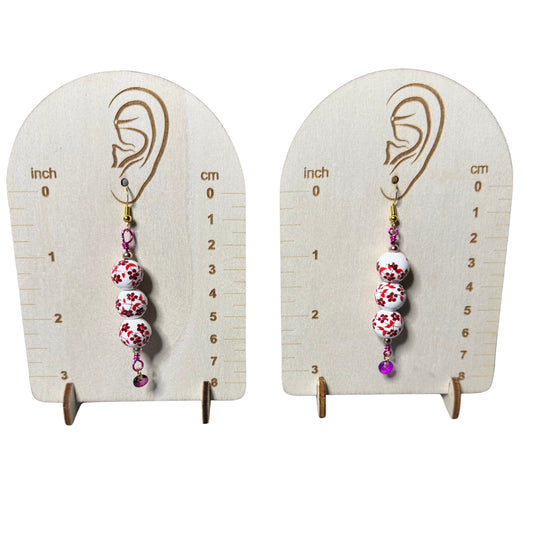 Cherry Blossom Bead Earrings | Handmade Dangle Earrings