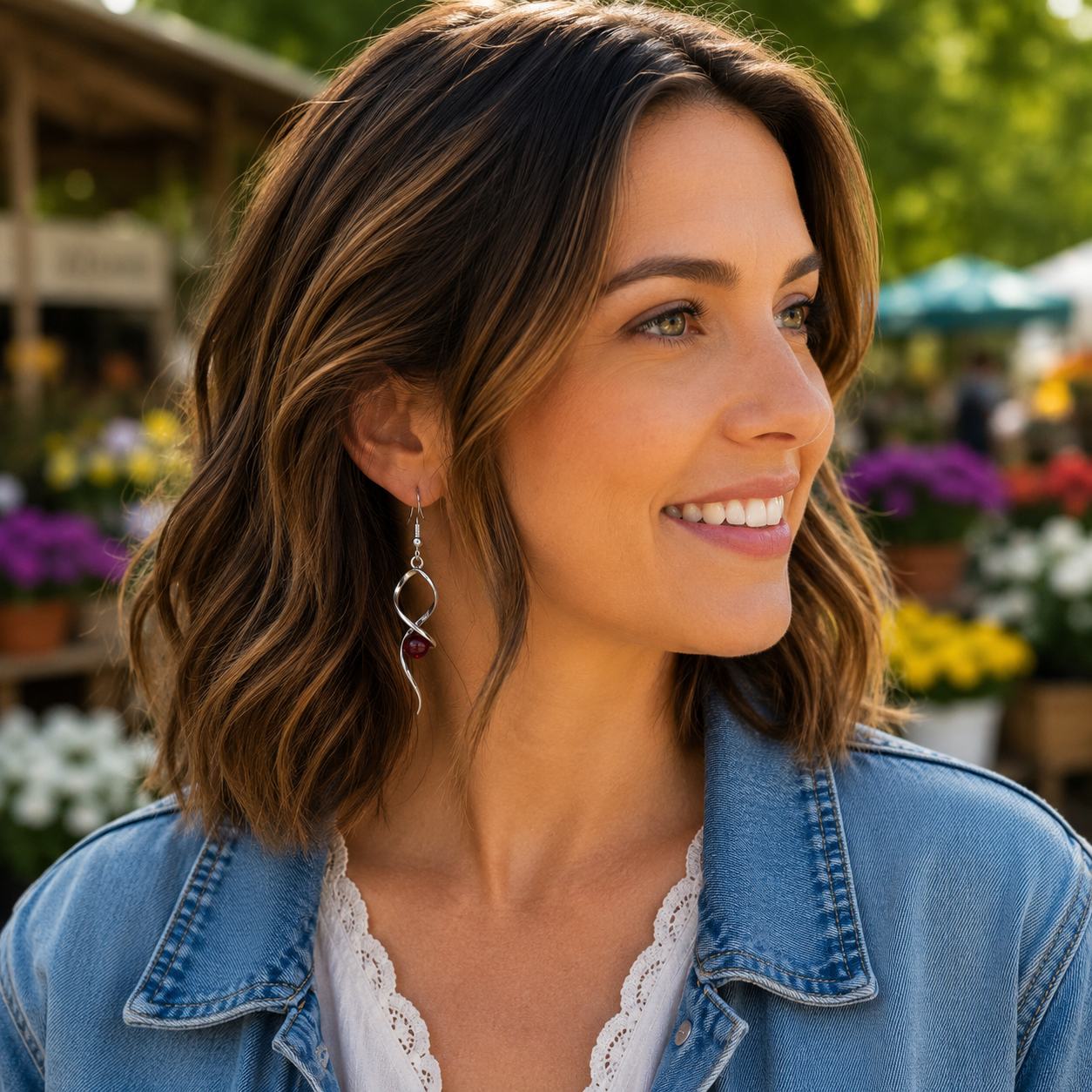 Silver Ribbon Earrings | Handmade Dangle Earrings