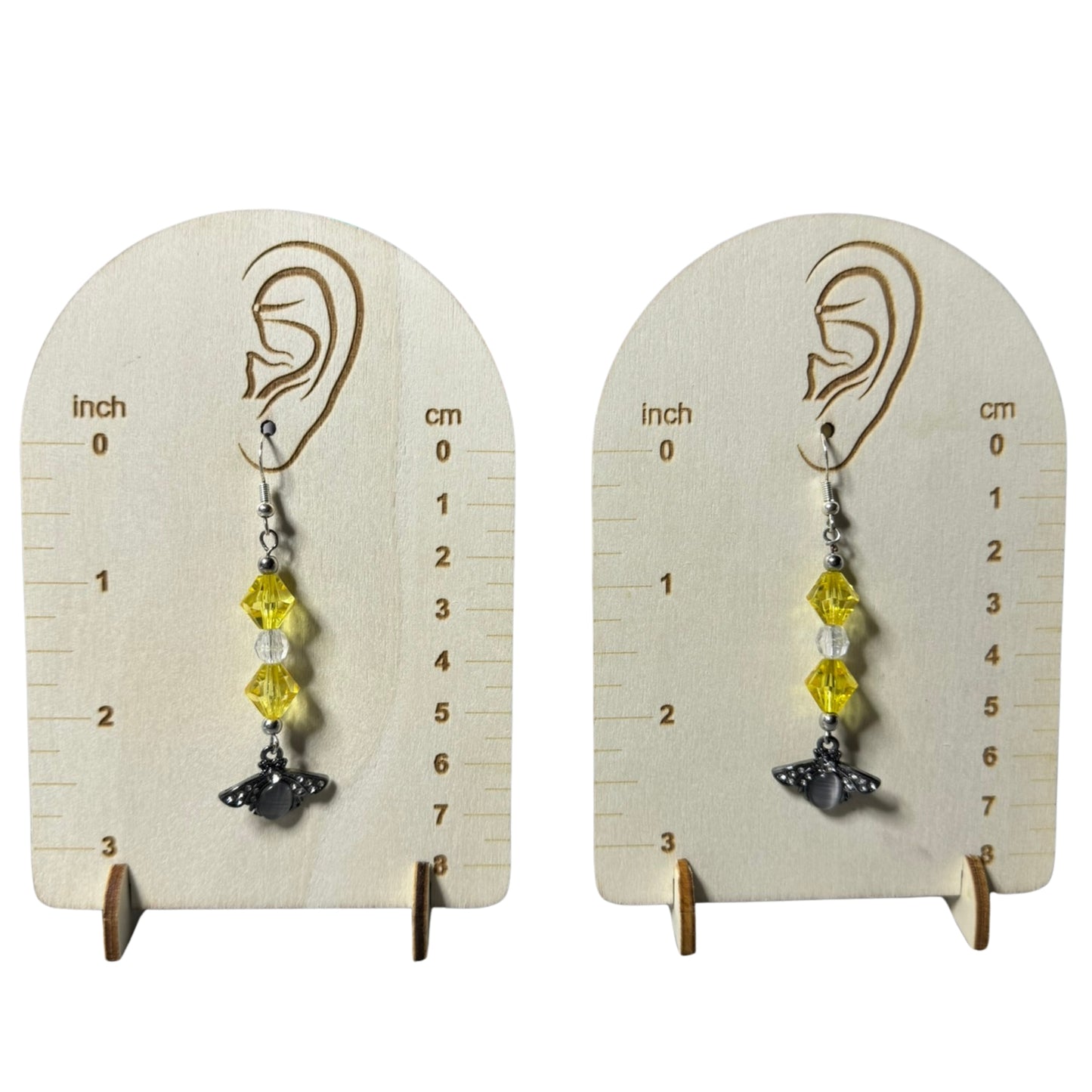 Golden Bee Blossom Earrings | Handmade Crystal Bee Dangle Earrings