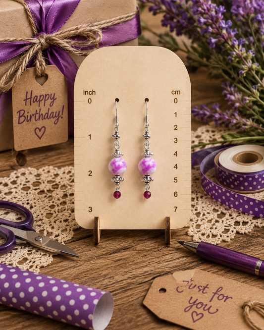 Lavender Swirl Earrings | Handmade Dangle Earrings