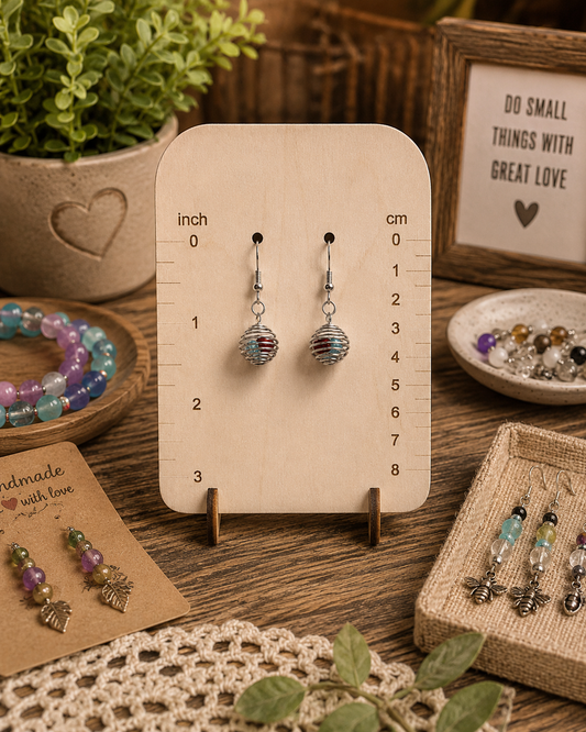 Carolina Orbit Handmade Earrings | Colorful Spiral Cage Earrings