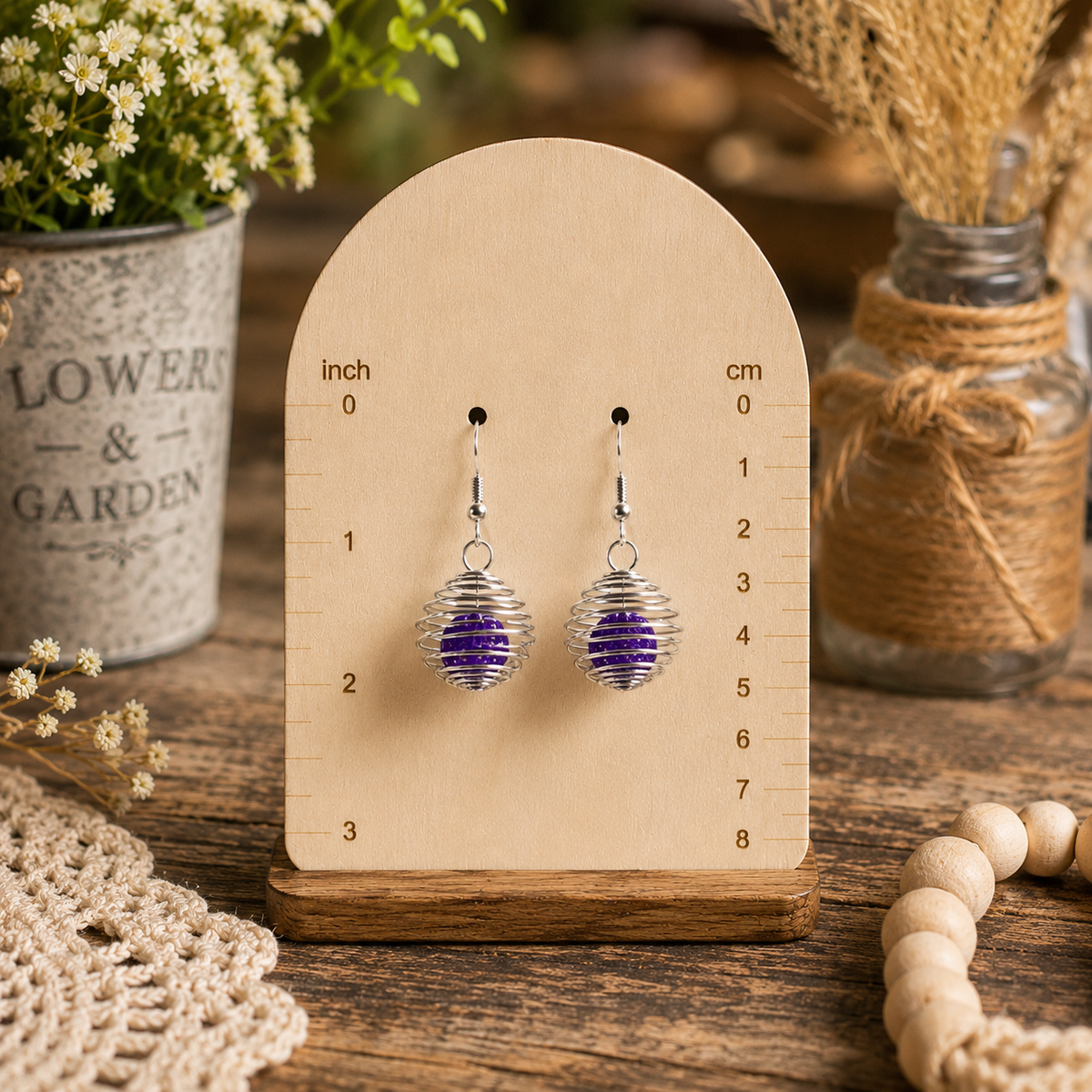 Violet Orbit Handmade Earrings