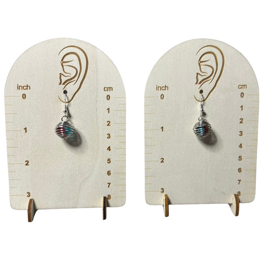 Carolina Orbit Handmade Earrings | Colorful Spiral Cage Earrings