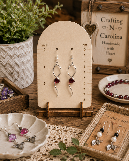 Silver Ribbon Earrings | Handmade Dangle Earrings