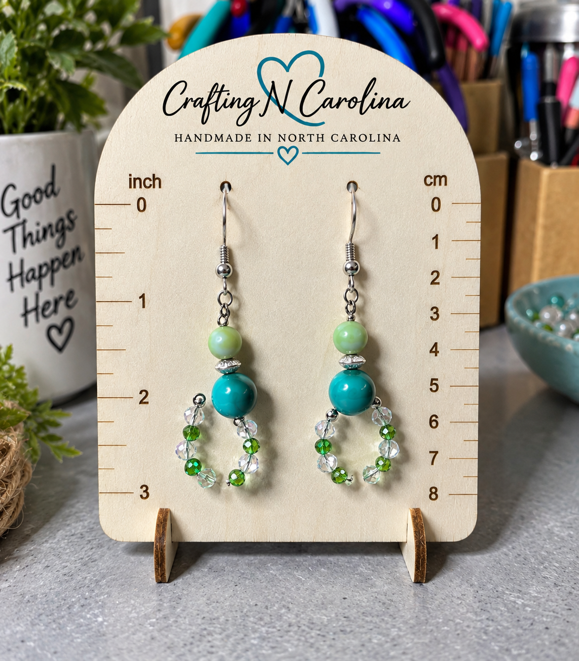 Sea Glass Cove Earrings | Handmade Coastal Hoop Earrings