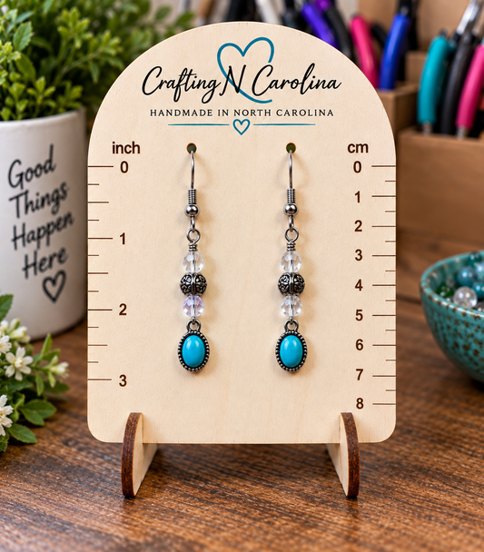 Turquoise Whisper Handmade Earrings | Silver Dangle Earrings